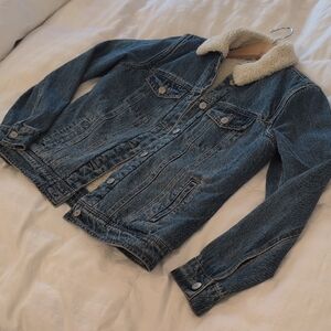 Old Navy Blue Jean Jacket with Cream Collar